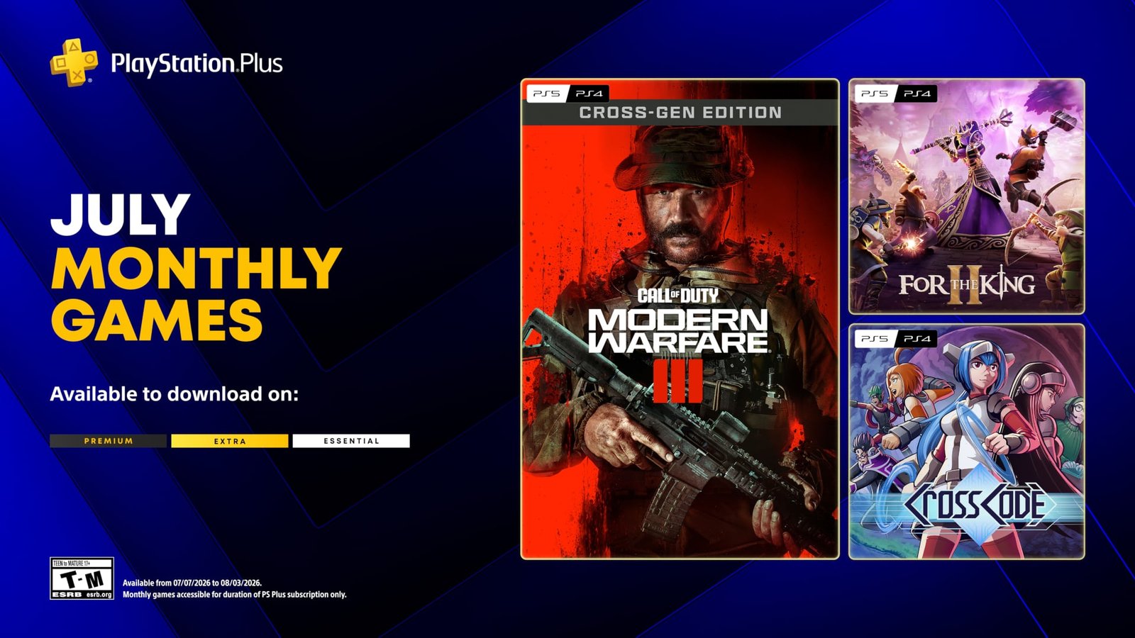 PS Plus  ESSENTIAL JULY Line up 